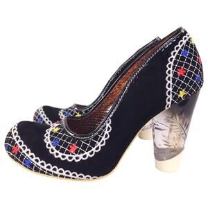 Irregular Choice Summer Bucket Shoes Black Sz 7